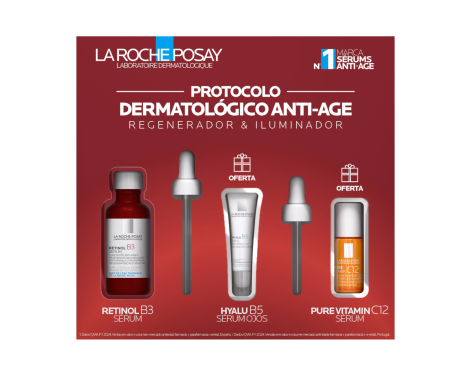 La Roche Posay Cofre Navidad Regenerador Retinol 30ml + Pure Vitamin C12 Sérum 10ml + Hyalu B5 Ojos 5ml 