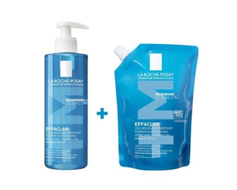 La Roche-Posay Effaclar Gel Purificante +M 400ml + Refill 400ml 20% de descuento