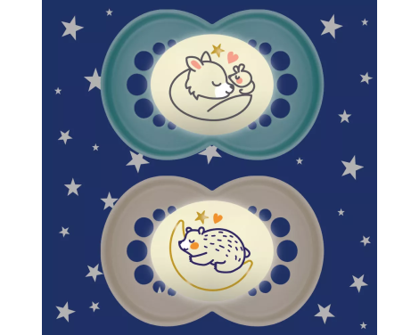 Mam Baby Chupete Original Night 6m+ Azul 2 uds