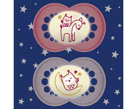 Mam Baby Chupete Original Night 6m+ Rosa 2 uds