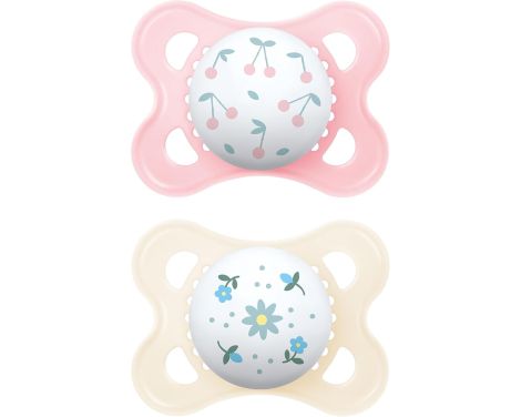 Mam Chupete Original Silicona Fisiológica Original Rosa 2-6 Meses 2 Uds