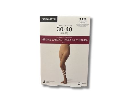 Medias E.T. Cint Comp Fuerte Farmalastic Talla Reina Plus Color Beige