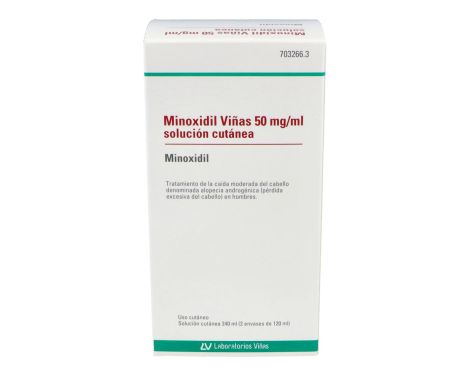 Minoxidil Viñas 50mg/ml Solución Cutánea 2 Frascos 120ml
