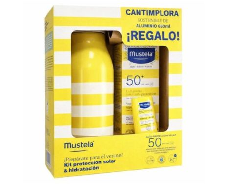 Mustela Pack Leche Solar SPF50+ 100ml + Stick Solar + Regalo Cantimplora