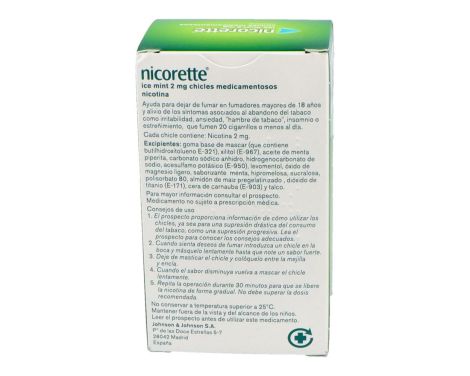 Comprar Nicorette Ice Mint 2ml 105 Chicles Medicamentosos