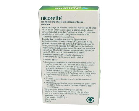Comprar Nicorette Ice Mint 2ml 30 Chicles Medicamentosos