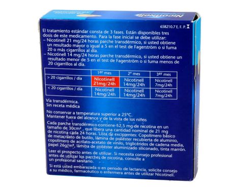 Comprar Nicotinell 21 ml/24h 28 Parches Transdérmicos 52,5 ml
