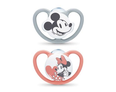 Nuk Chupete Silicona Space Mickey Mouse 0-6m 2uds