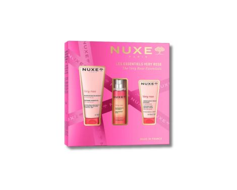 Nuxe Cofre Esenciales Very Rose Gel Limpiador Calmante 100ml + Crema Manos 50ml + Agua Perfumada 30ml 