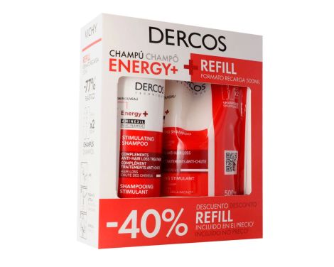 Dercos Pack Champú Estimulante +390ml 40% 2ª Unidad