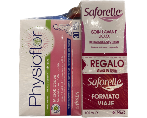 Physioflor 30 Cápsulas + Saforelle Gel Cuidado Íntimo 100ml de Regalo