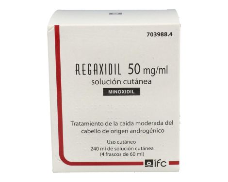 Regaxidil 50mg/ml Solución Cutánea 4 Frascos 60ml