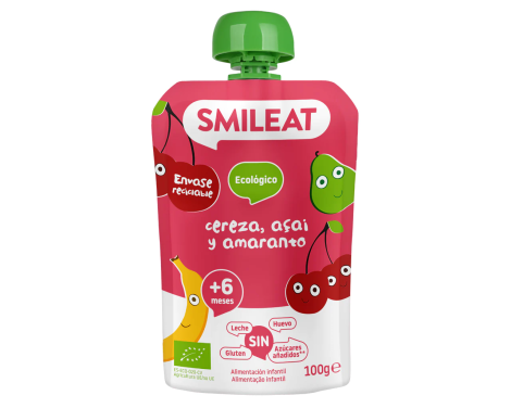 Smileat Pouch Cereza/Acai & Amaranto +8M 100 G