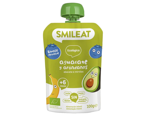 Smileat Pouch de Aguacate y Arándanos 100g