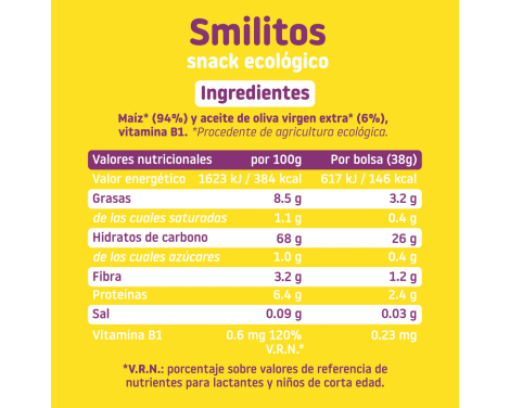 Comprar Smileat Smilitos de Maíz Snack Eco 38g