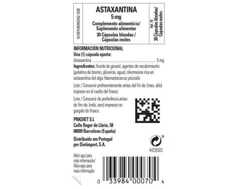 Comprar Solgar Astaxantina 5mg 30 Cápsulas Blandas
