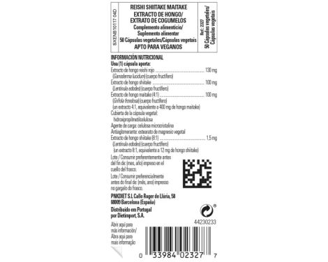 Solgar Reishi Shiitake Maitake Extracto de Hongo 50 Cápsulas Vegetales sin receta