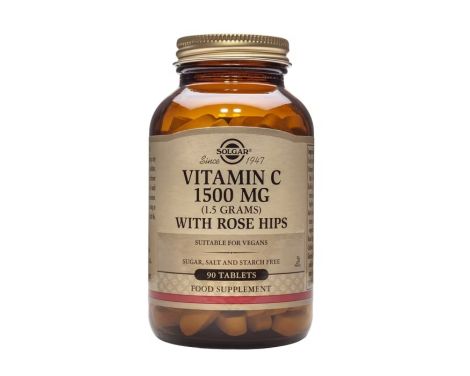 Solgar Rose Hips C 1500mg Vitamina C con Escaramujo 90 Comprimidos