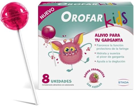 Stada Orofar Kids Piruletas Sabor Frambuesa 8 Unidades
