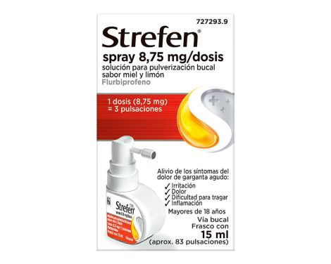 Strefen Spray Sabor Miel Y Limón 8,75mg Dosis Solución Para Pulverización Bucal 15ml 