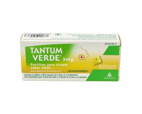 Tantum Verde 3mg 20 Pastillas Para Chupar (Sabor Limón)