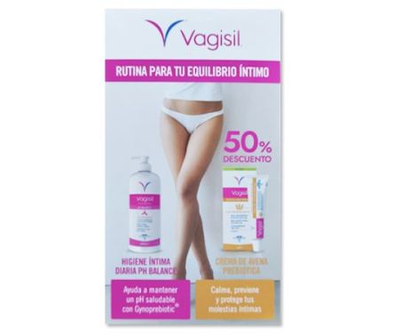 50% Dto. Vagisil Higiene Intima Ph Balance 500ml + Crema de Avena Prebiótica 30g 