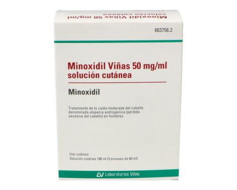 Viñas Minoxidil 50mg/ml Solución cutánea 3 frascos 60ml