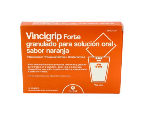 Vincigrip Forte 10 Sobres Granulado Para Solución Oral Sabor Naranja