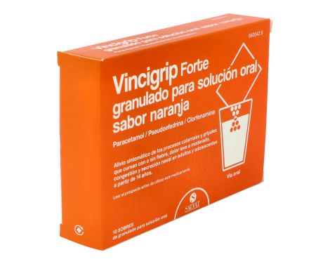 Comprar Vincigrip Forte 10 Sobres Granulado Para Solución Oral Sabor Naranja